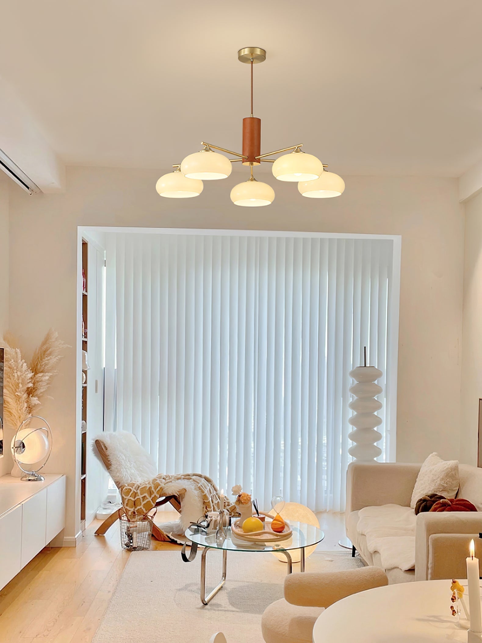 Nova Natural Persimmon Glass Chandelier-Neutral Decor
