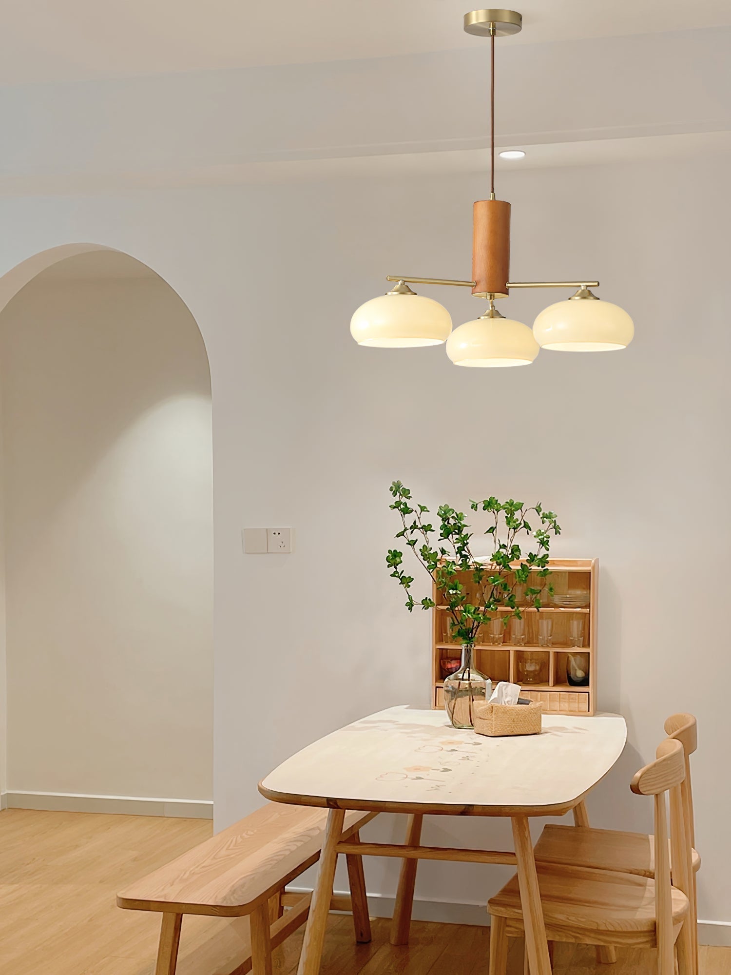 Nova Natural Persimmon Glass Chandelier-Neutral Decor
