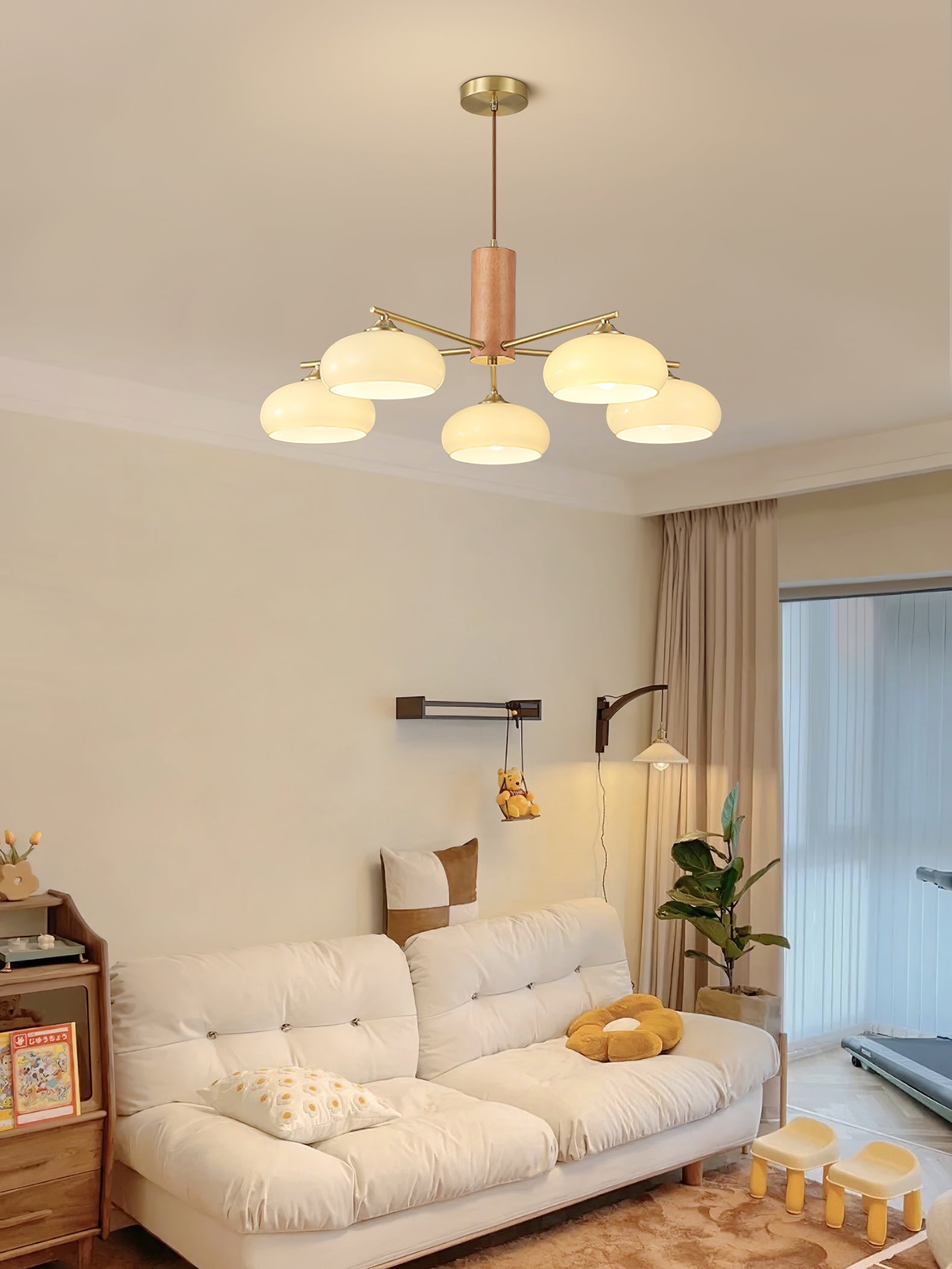 Nova Natural Persimmon Glass Chandelier-Neutral Decor