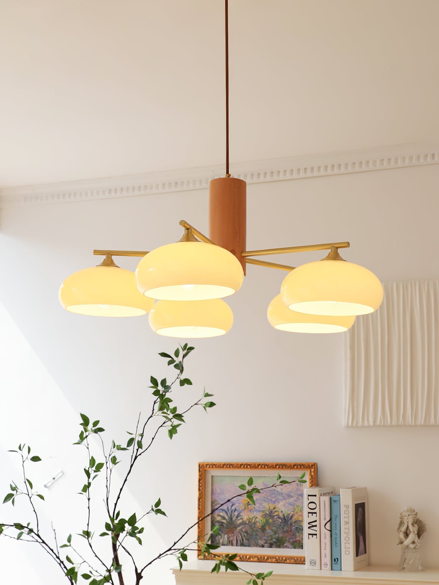 Nova Natural Persimmon Glass Chandelier-Neutral Decor
