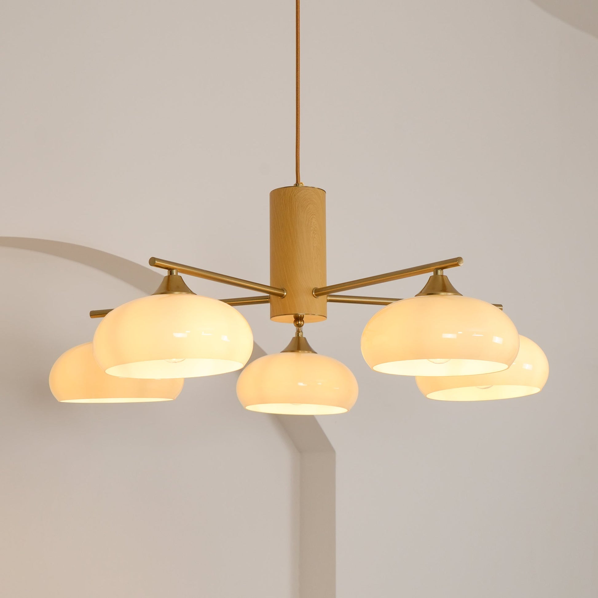 Nova Natural Persimmon Glass Chandelier-Neutral Decor