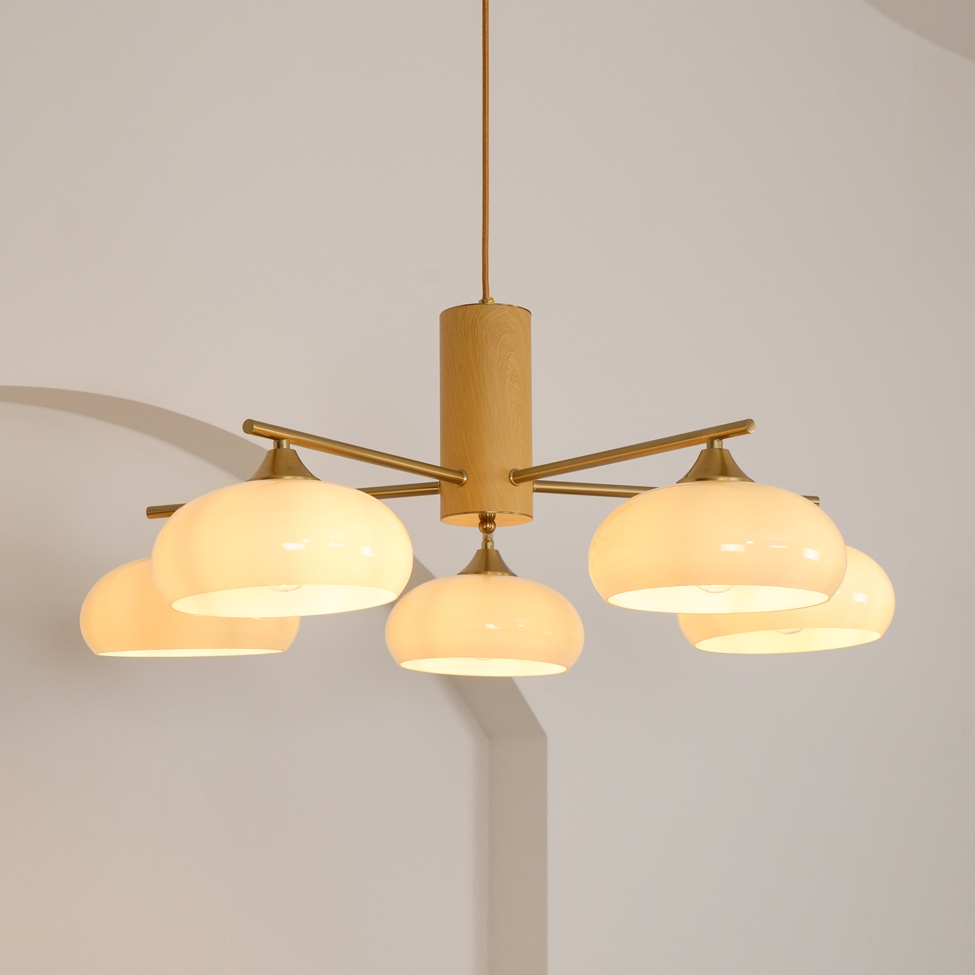 Nova Natural Persimmon Glass Chandelier-Neutral Decor
