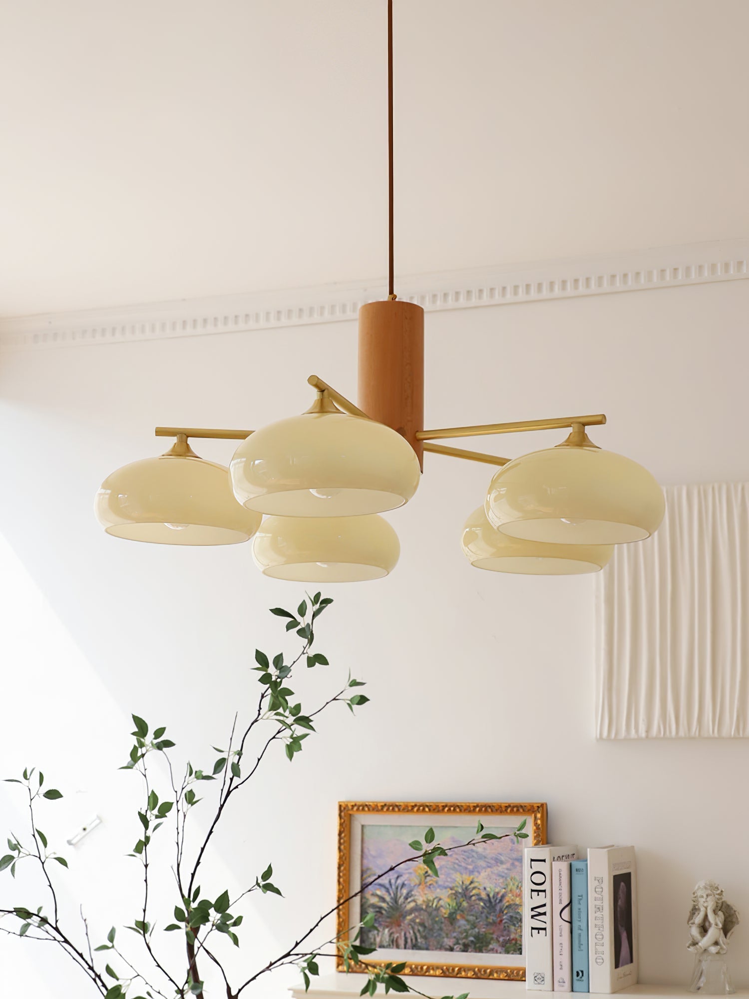 Nova Natural Persimmon Glass Chandelier-Neutral Decor