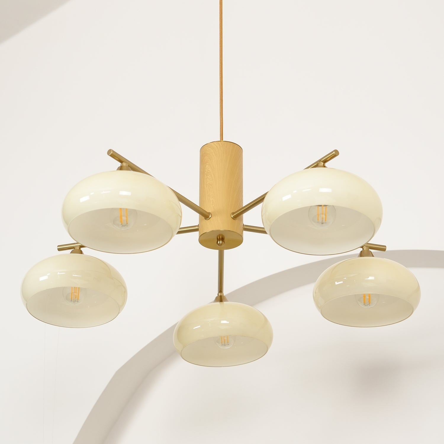 Nova Natural Persimmon Glass Chandelier-Neutral Decor