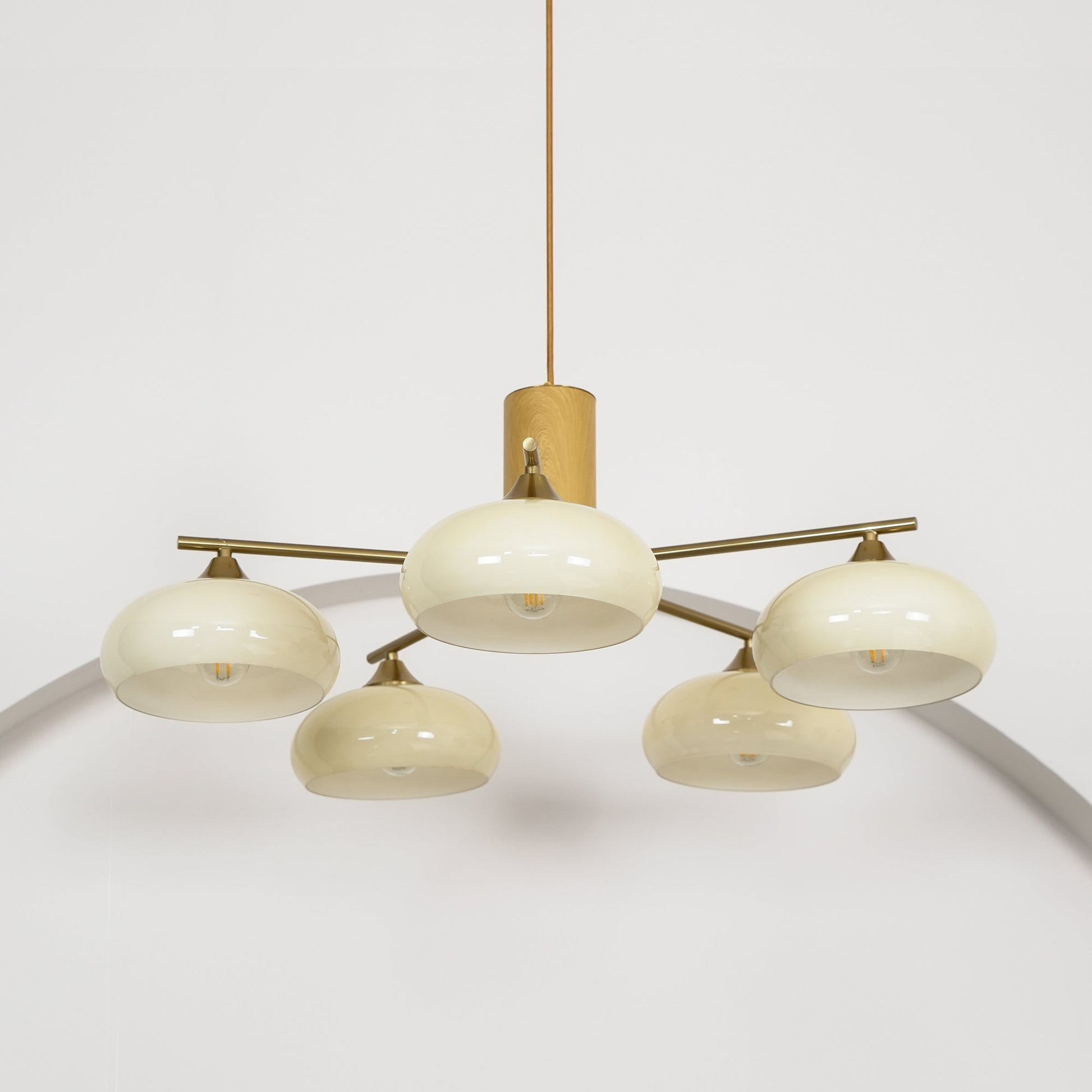 Nova Natural Persimmon Glass Chandelier-Neutral Decor