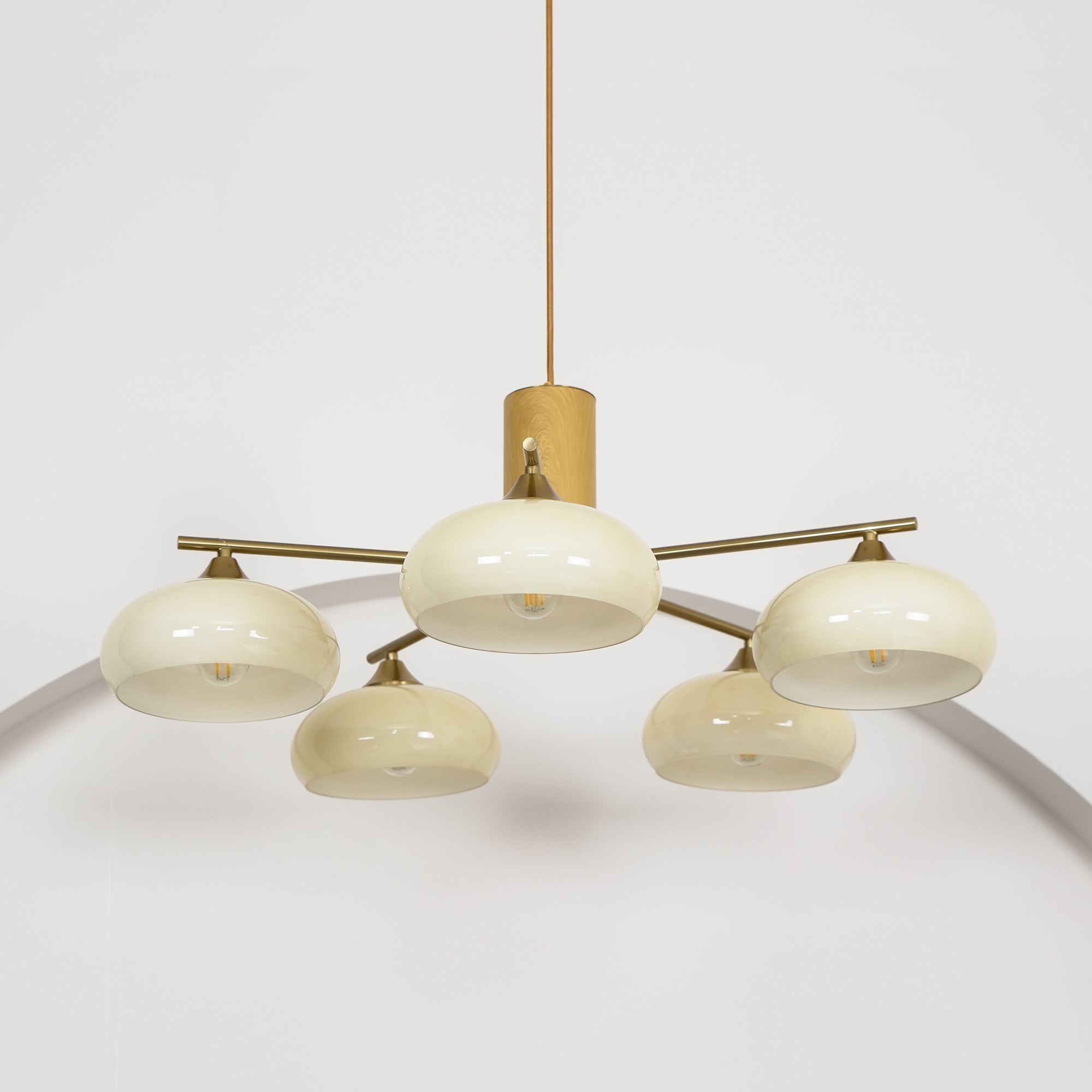 Nova Natural Persimmon Glass Chandelier-Neutral Decor