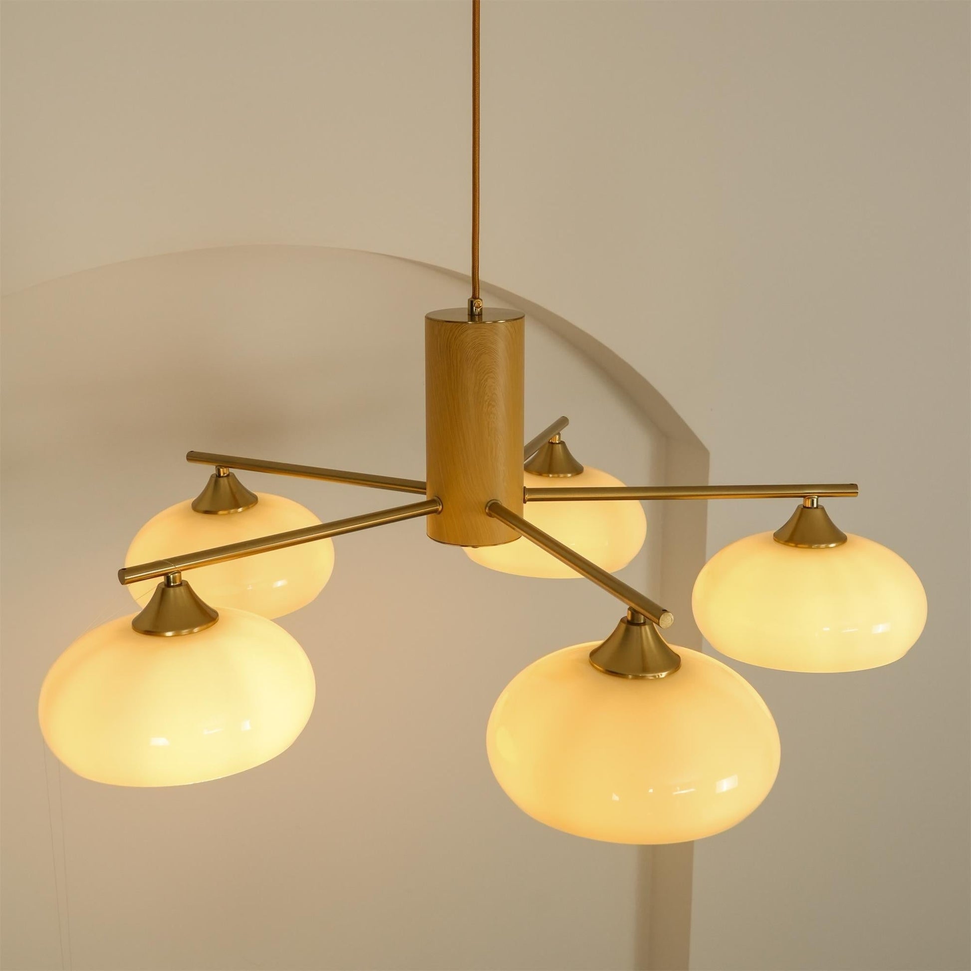 Nova Natural Persimmon Glass Chandelier-Neutral Decor