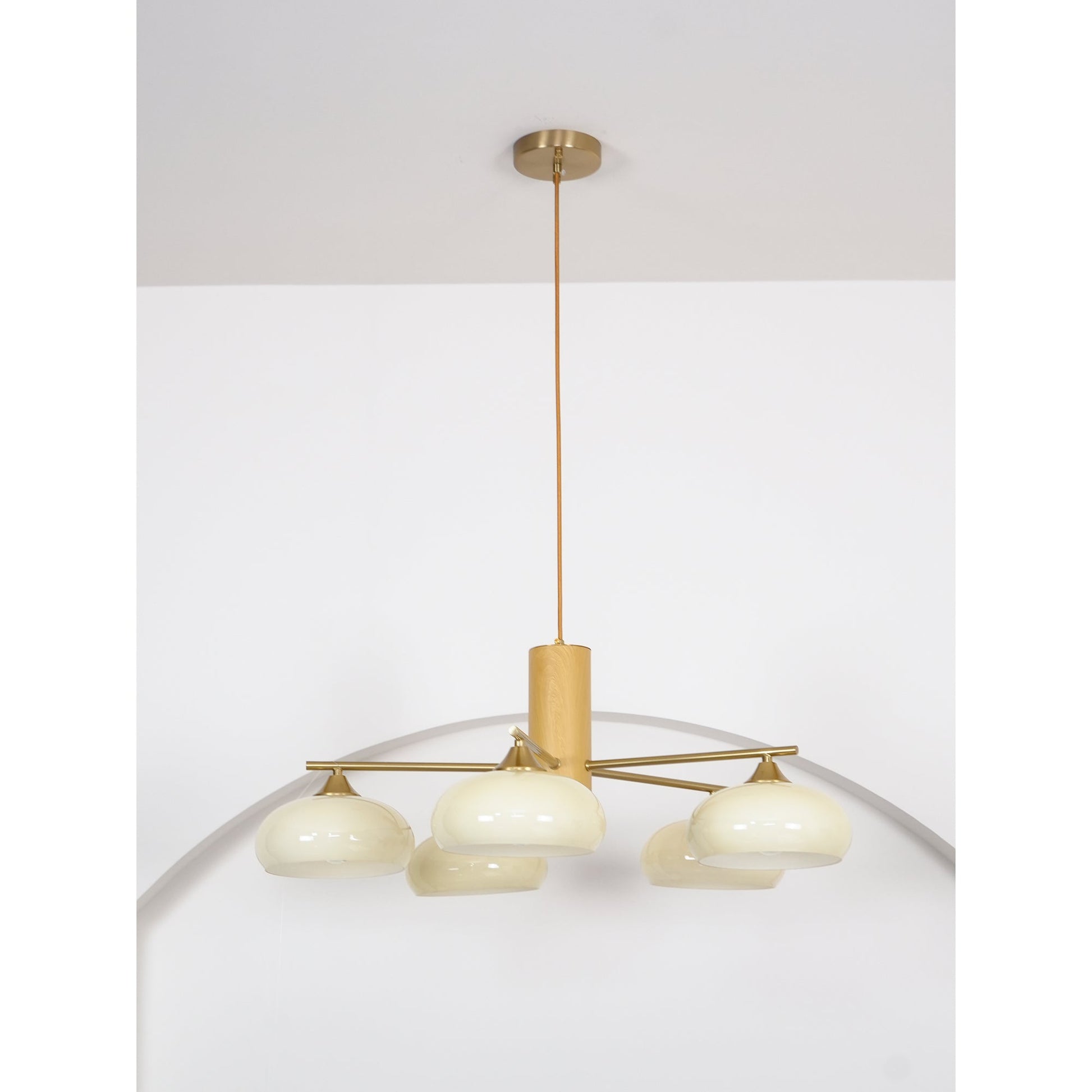 Nova Natural Persimmon Glass Chandelier-Neutral Decor
