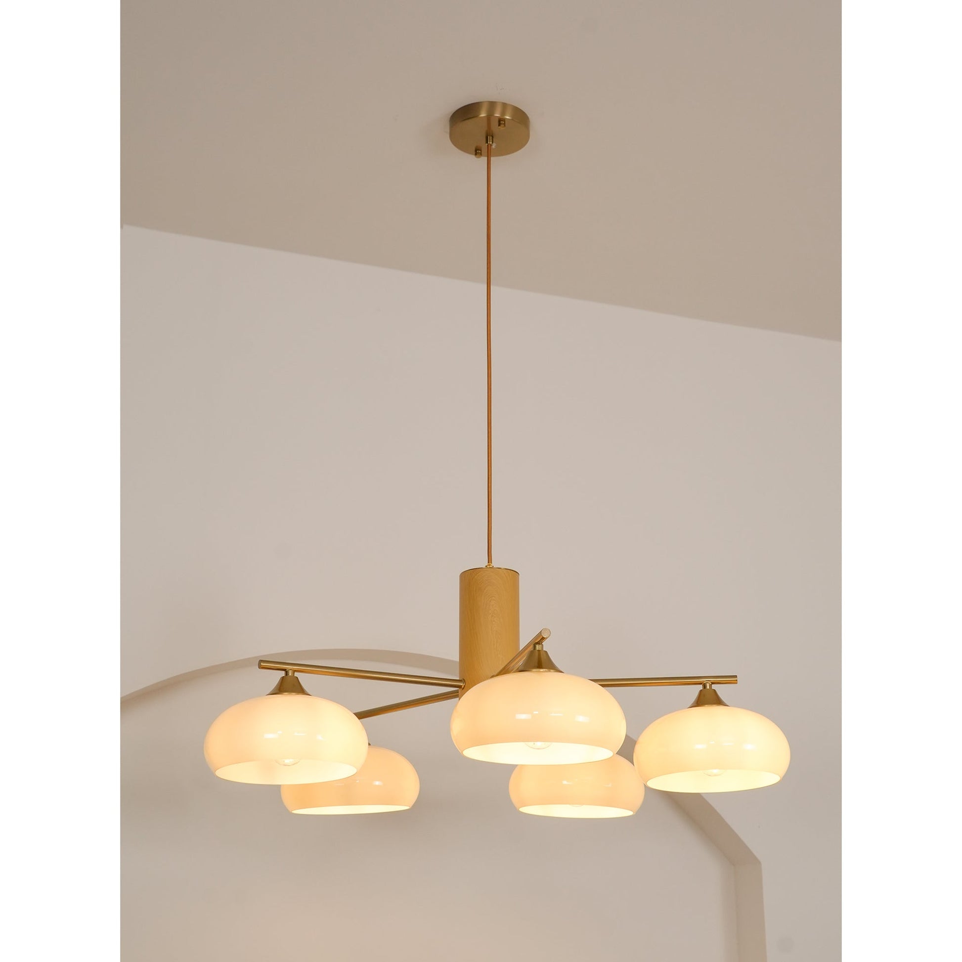 Nova Natural Persimmon Glass Chandelier-Neutral Decor