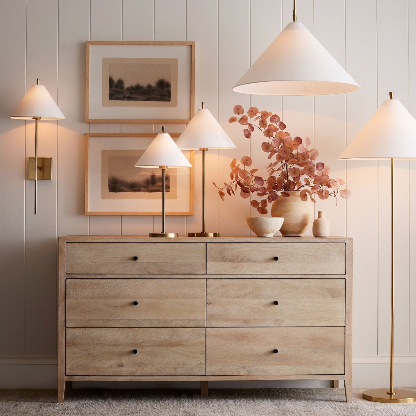 Liora Elegant Cone Table Lamp-Neutral Decor