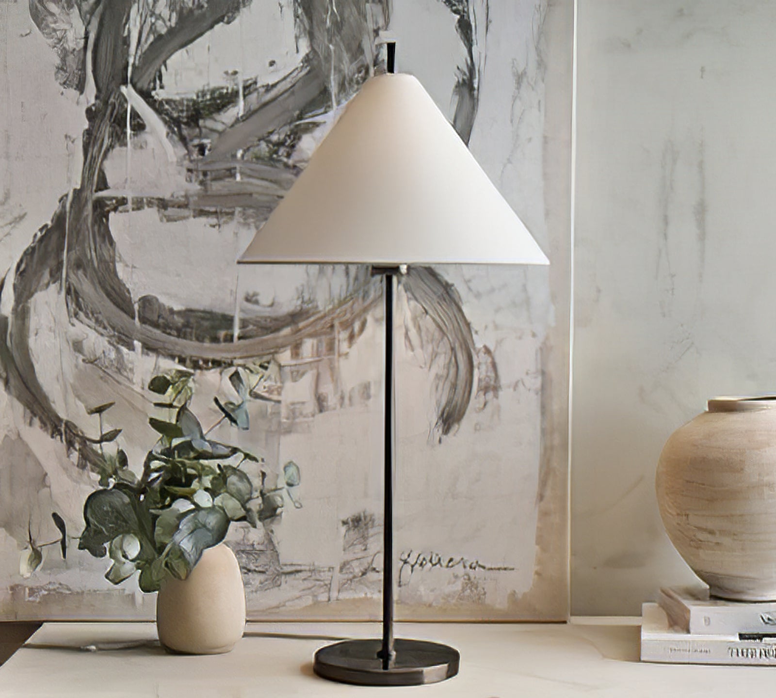 Liora Elegant Cone Table Lamp-Neutral Decor