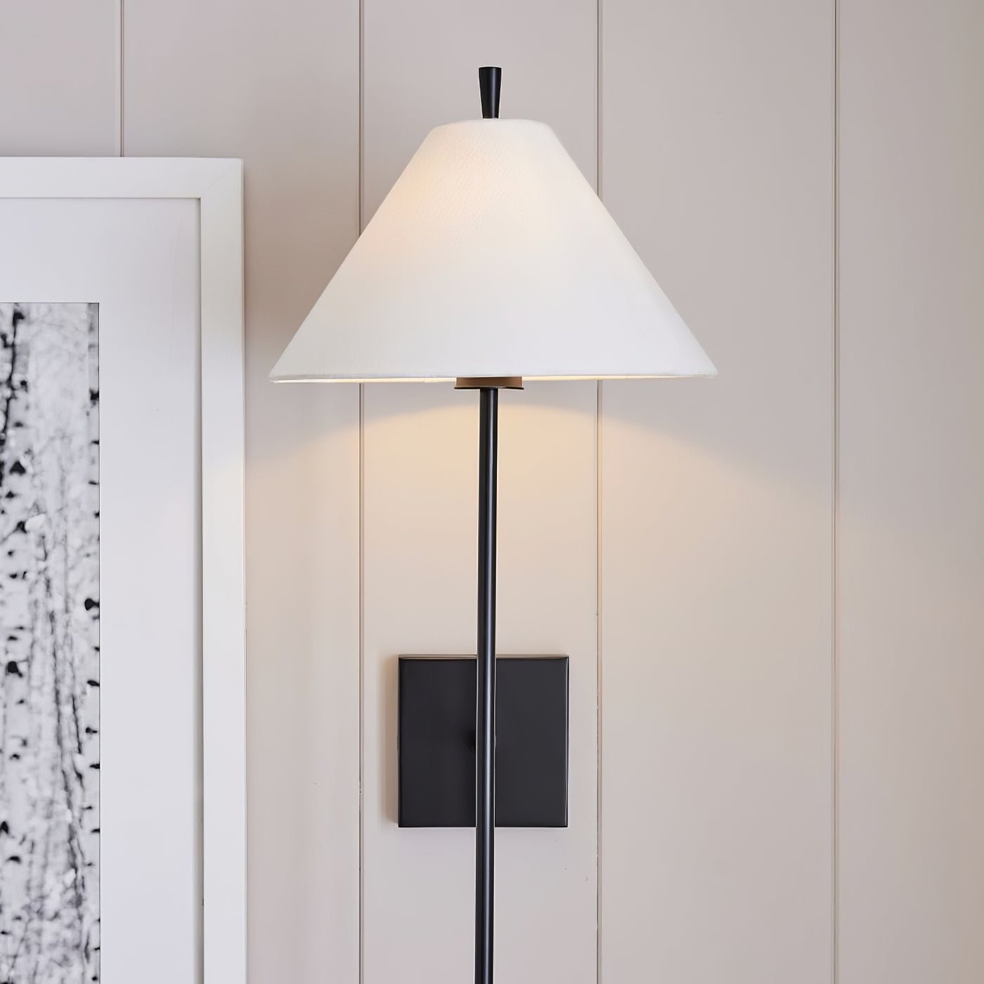 Teld Vintage Industrial Fabric Wall Light-Neutral Decor