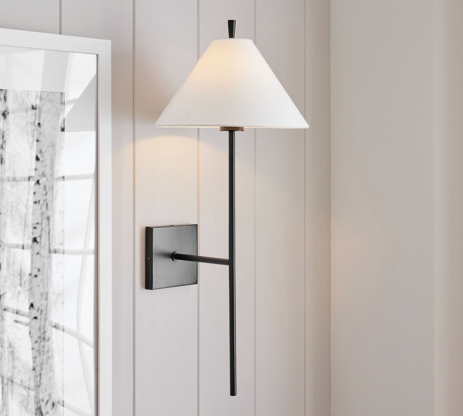 Teld Vintage Industrial Fabric Wall Light-Neutral Decor