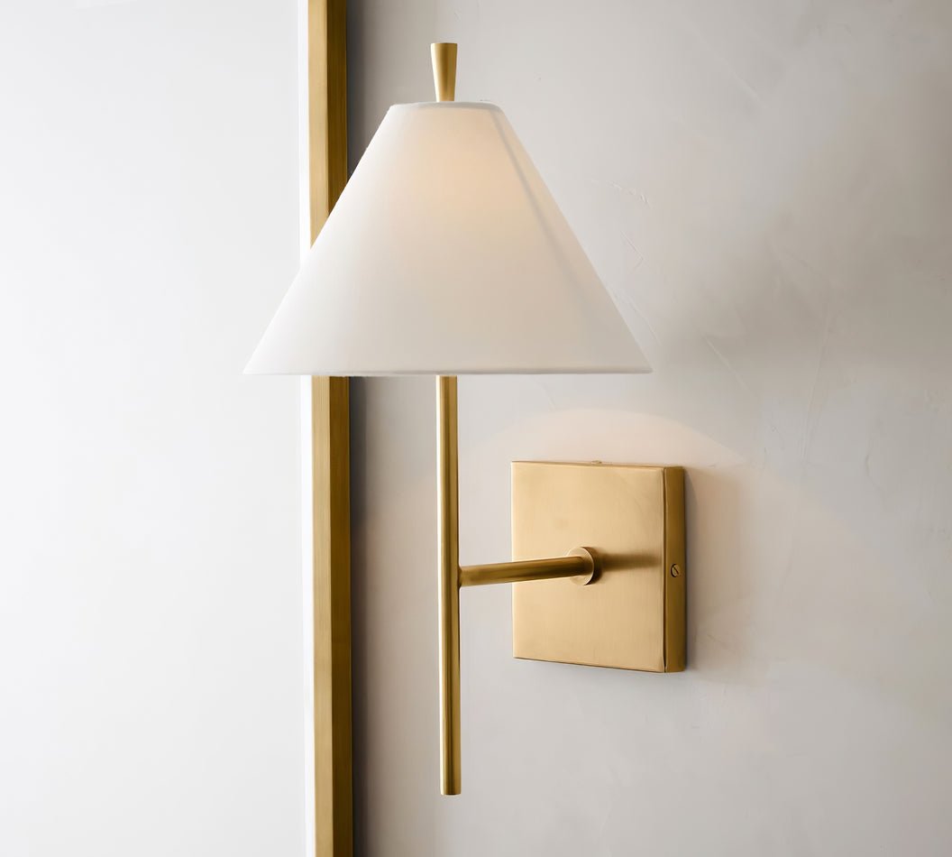 Teld Vintage Industrial Fabric Wall Light-Neutral Decor
