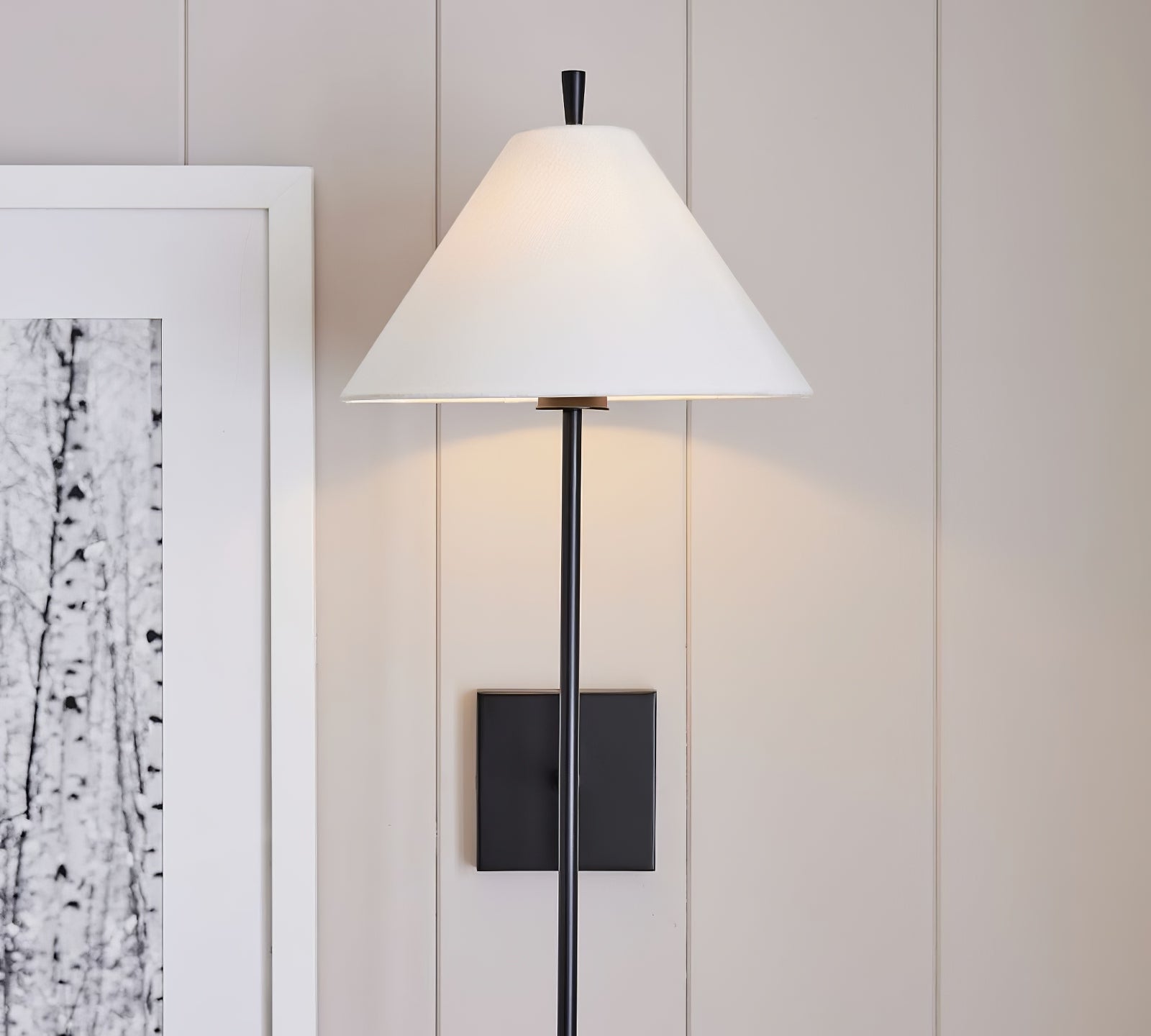Teld Vintage Industrial Fabric Wall Light-Neutral Decor