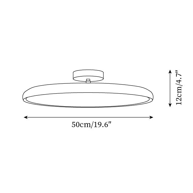 Aira Oval Semi-Flush Ceiling Light-Neutral Decor