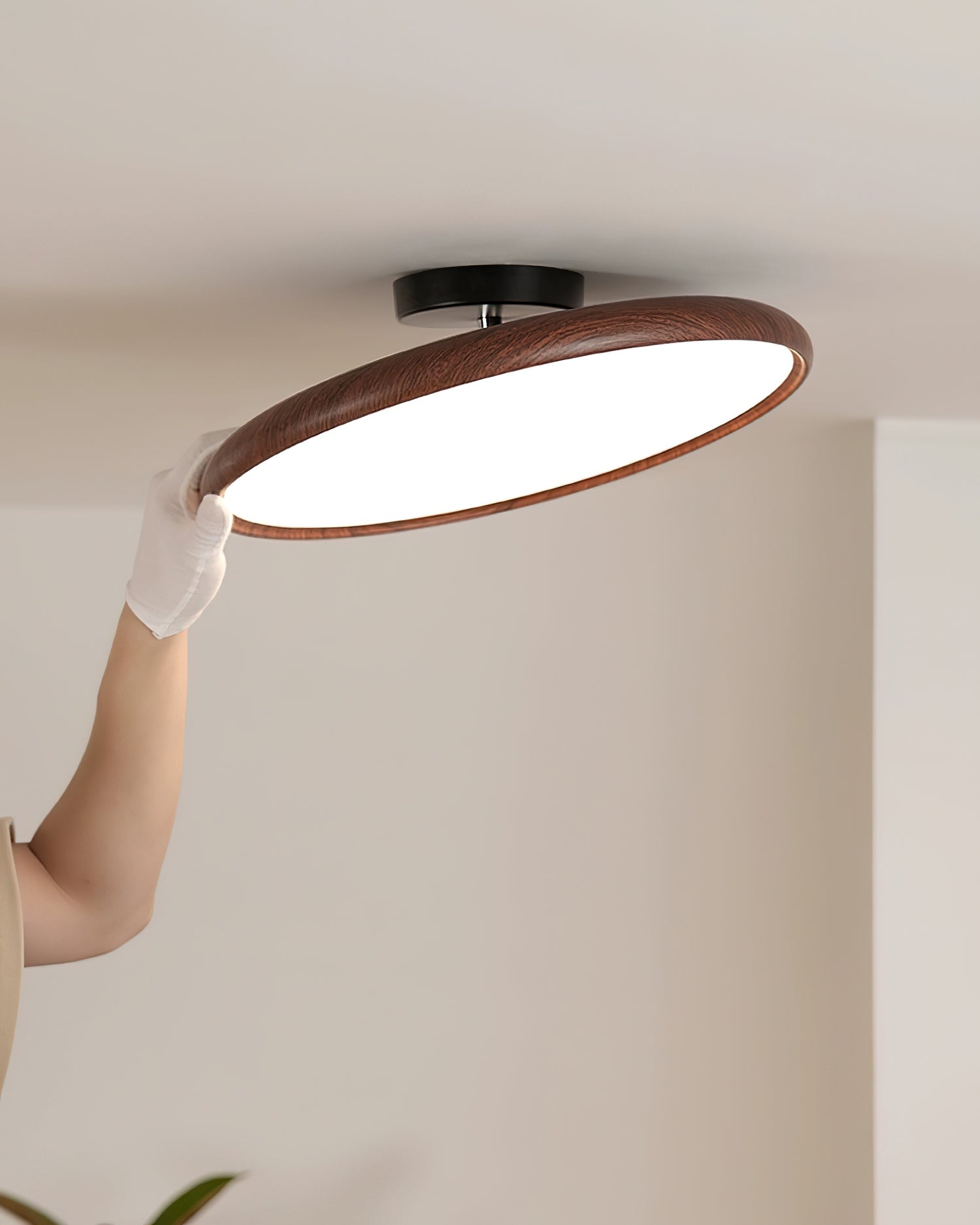 Aira Oval Semi-Flush Ceiling Light-Neutral Decor