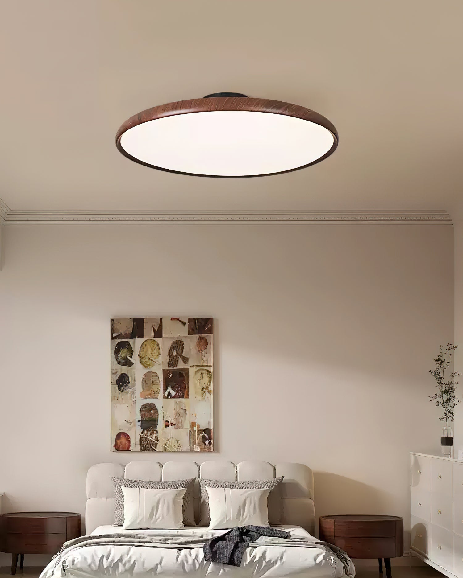 Aira Oval Semi-Flush Ceiling Light-Neutral Decor