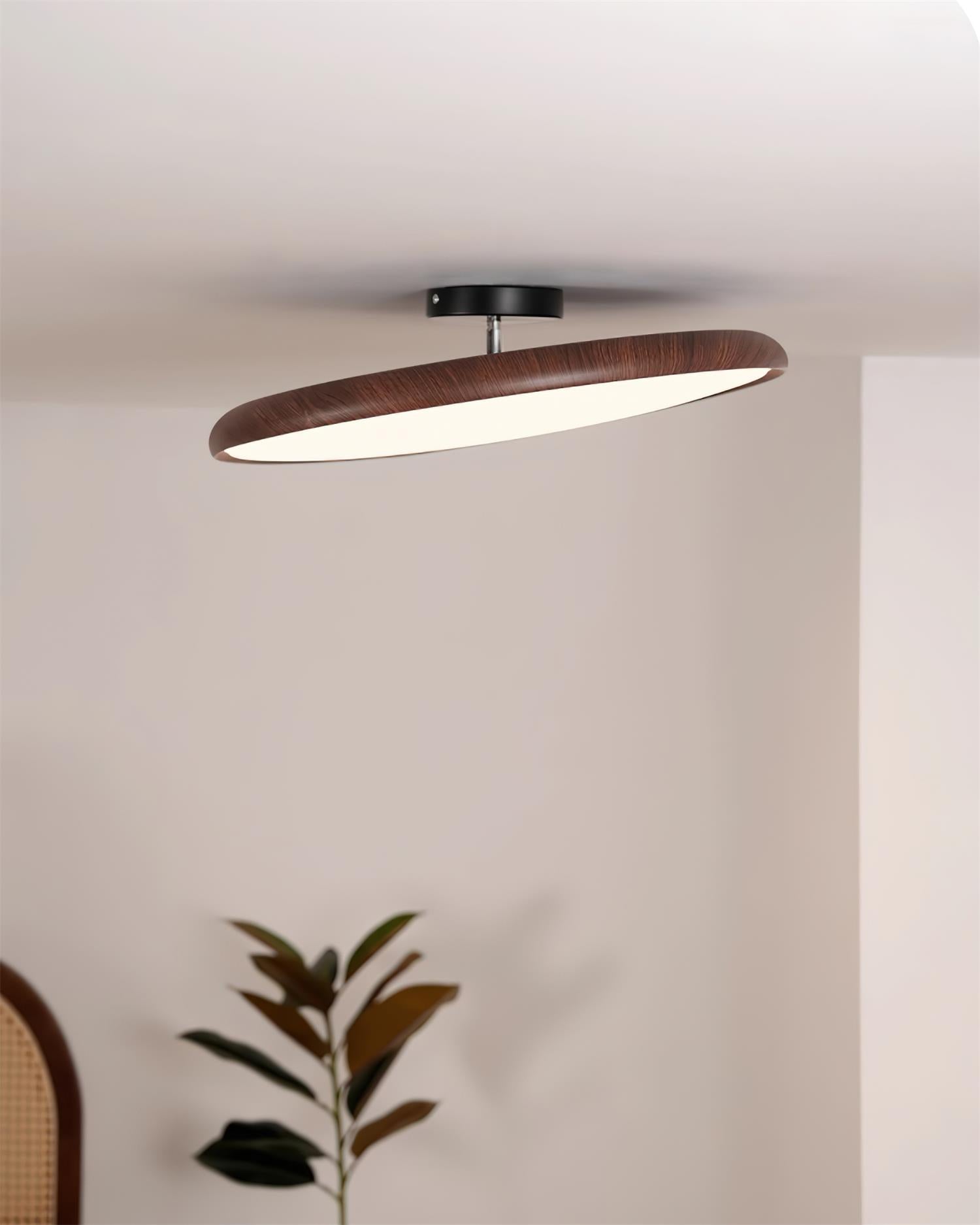 Aira Oval Semi-Flush Ceiling Light-Neutral Decor