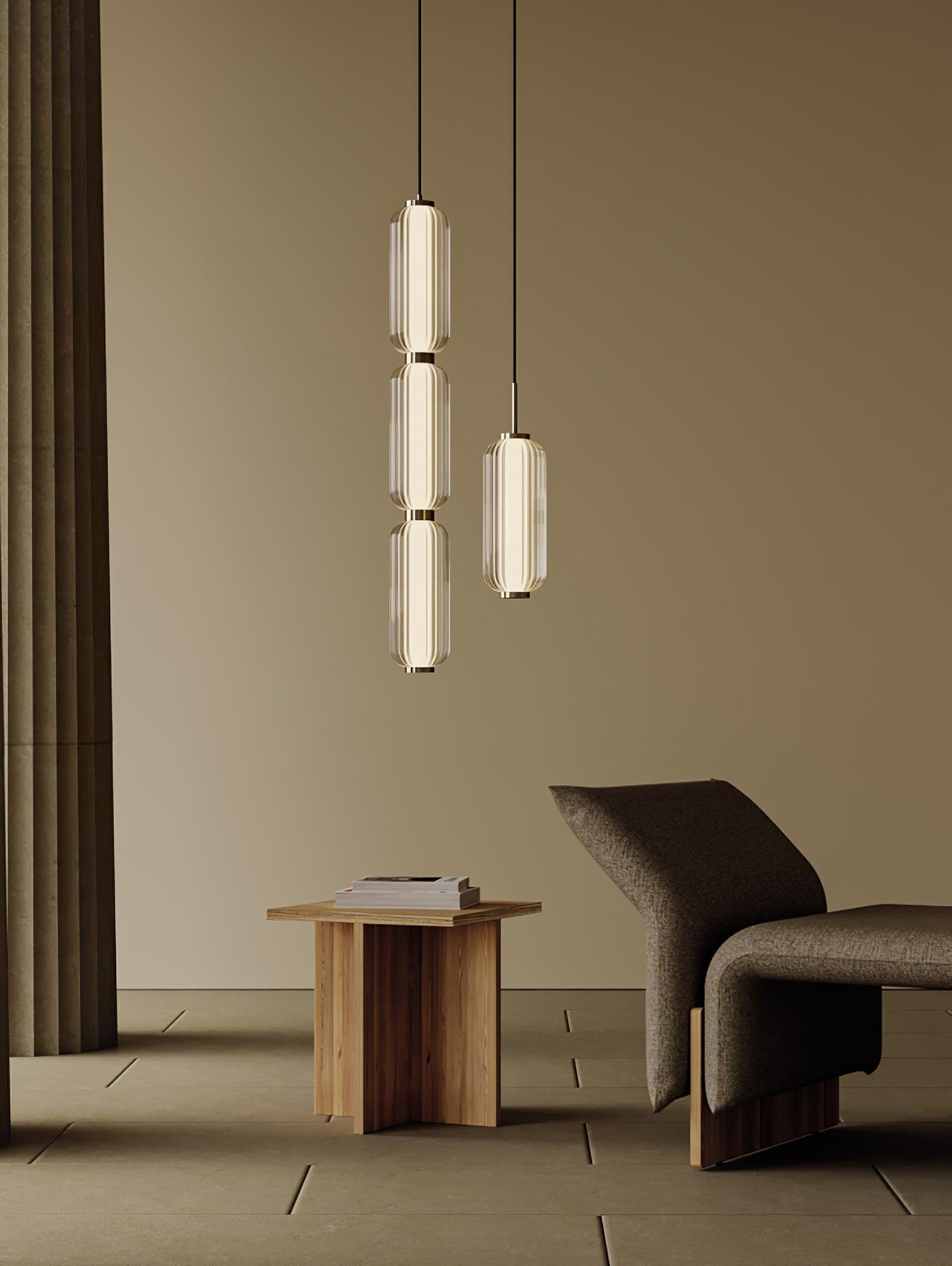Cylindra Modern Glass Pendant Lamp-Neutral Decor