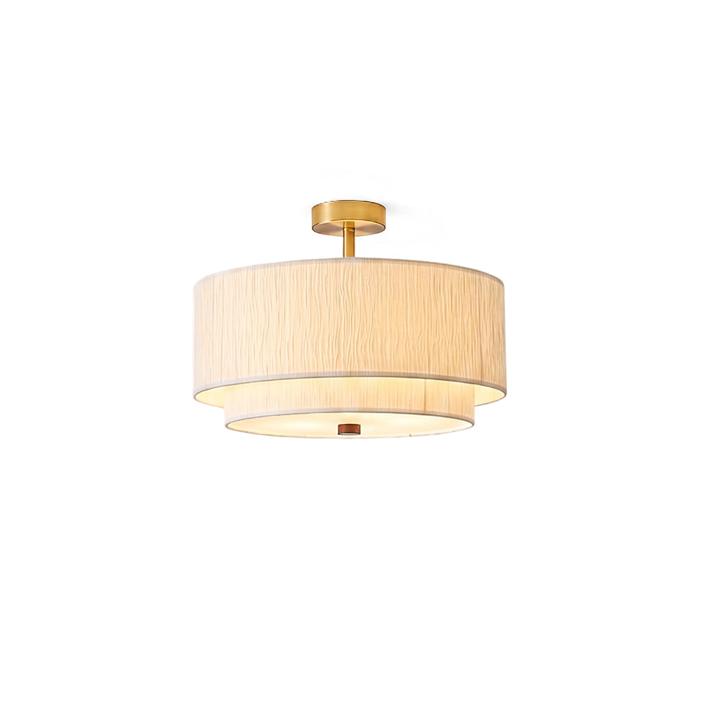 Elodie Drum Semi Flush Mount in a minimalist living room setting.