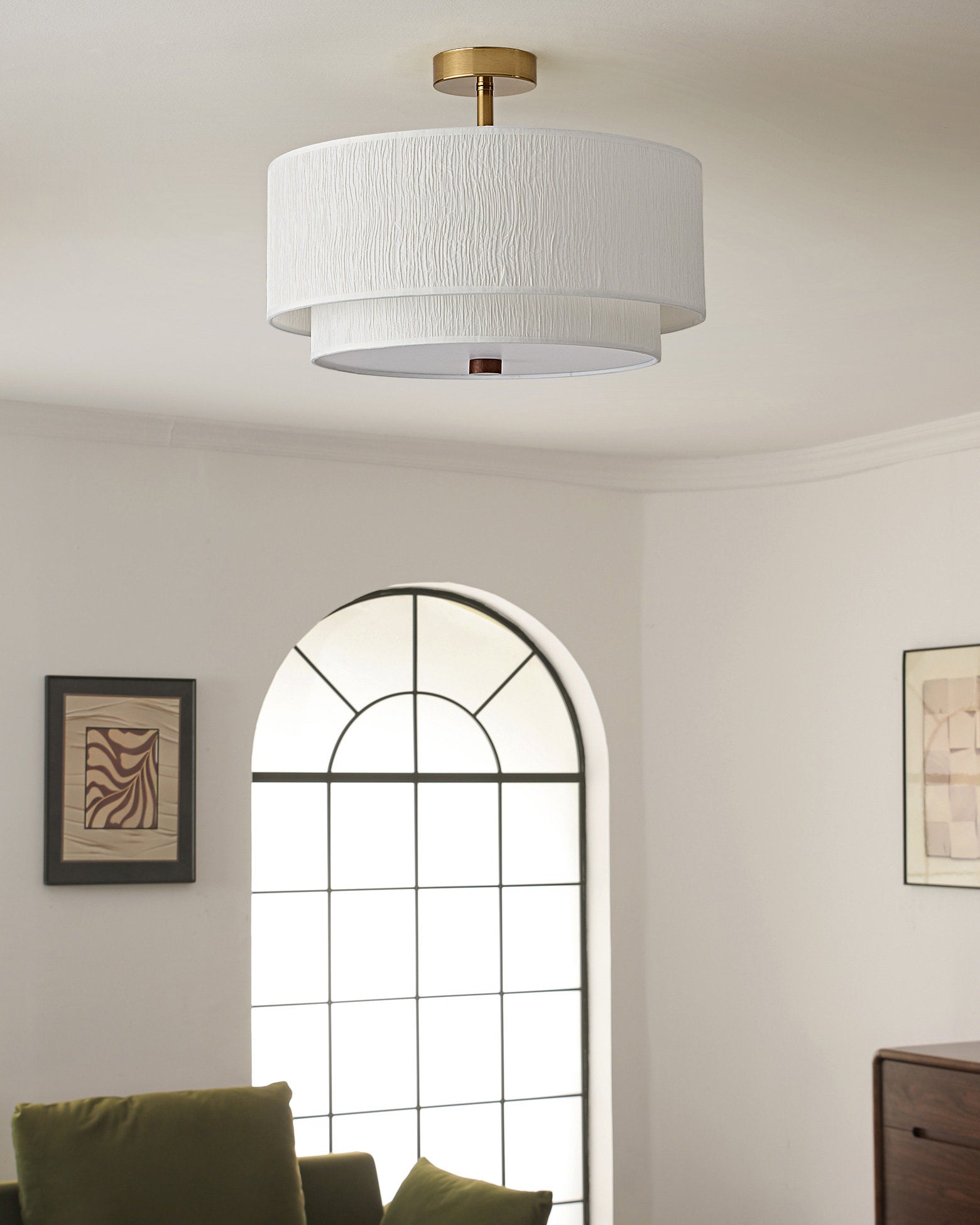 Product shot of the Dia 45cm Elodie Semi Flush Mount.