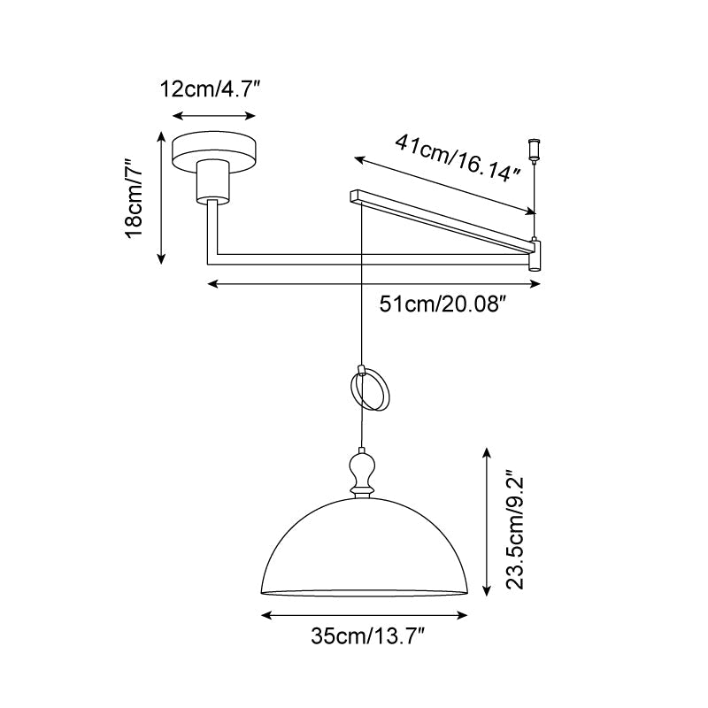 Vika Swing Arm Pendant Lamp-Neutral Decor