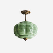 Clementine Green Glass Semi Flush Mount Light-Neutral Decor