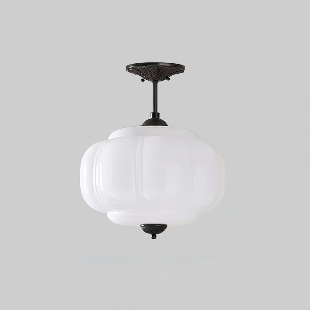 Clementine Green Glass Semi Flush Mount Light-Neutral Decor