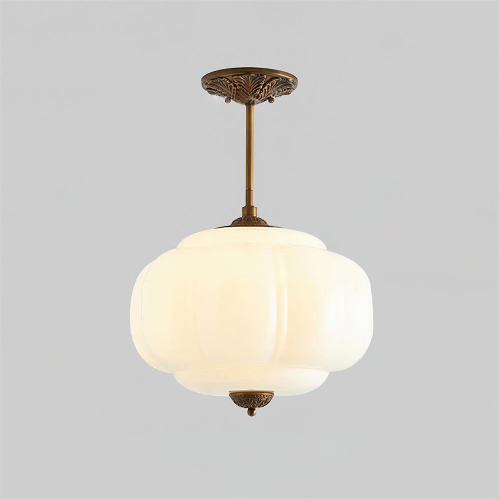 Clementine Green Glass Semi Flush Mount Light-Neutral Decor