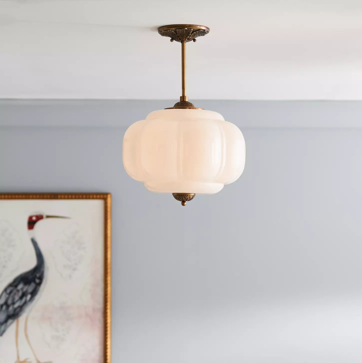 Clementine Green Glass Semi Flush Mount Light-Neutral Decor