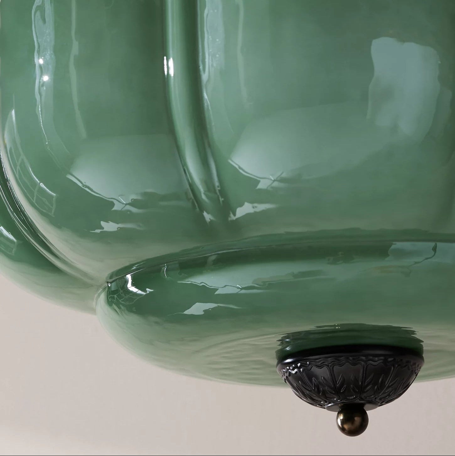 Clementine Green Glass Semi Flush Mount Light-Neutral Decor