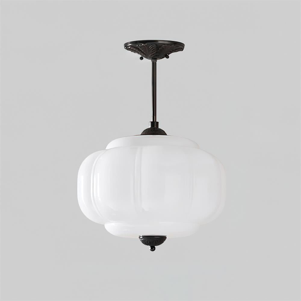 Clementine Green Glass Semi Flush Mount Light-Neutral Decor