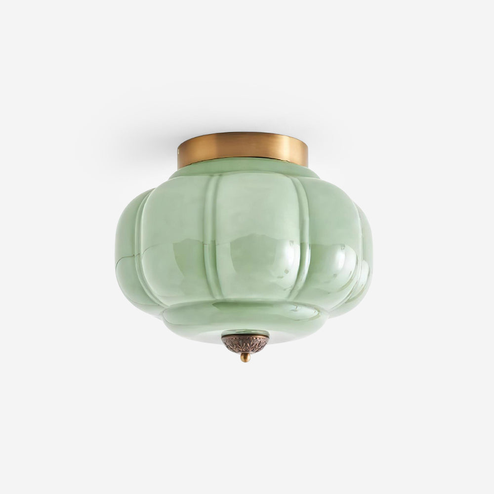 Selviro Ceiling Lamp Green Glass Brass Classic-Neutral Decor