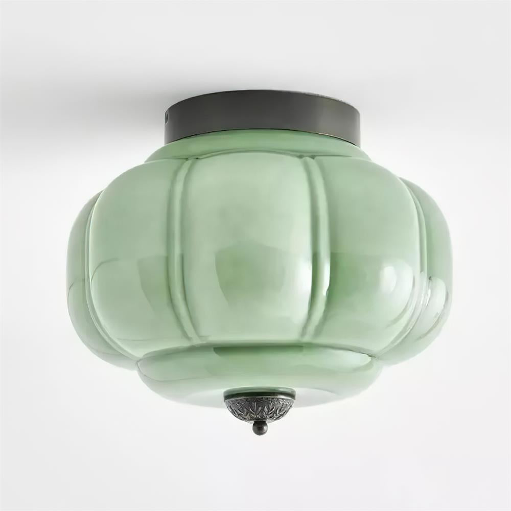 Selviro Ceiling Lamp Green Glass Brass Classic-Neutral Decor
