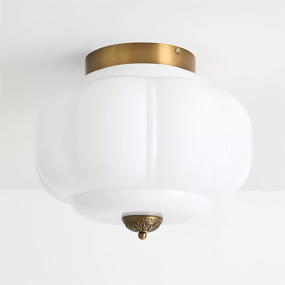 Selviro Ceiling Lamp Green Glass Brass Classic-Neutral Decor
