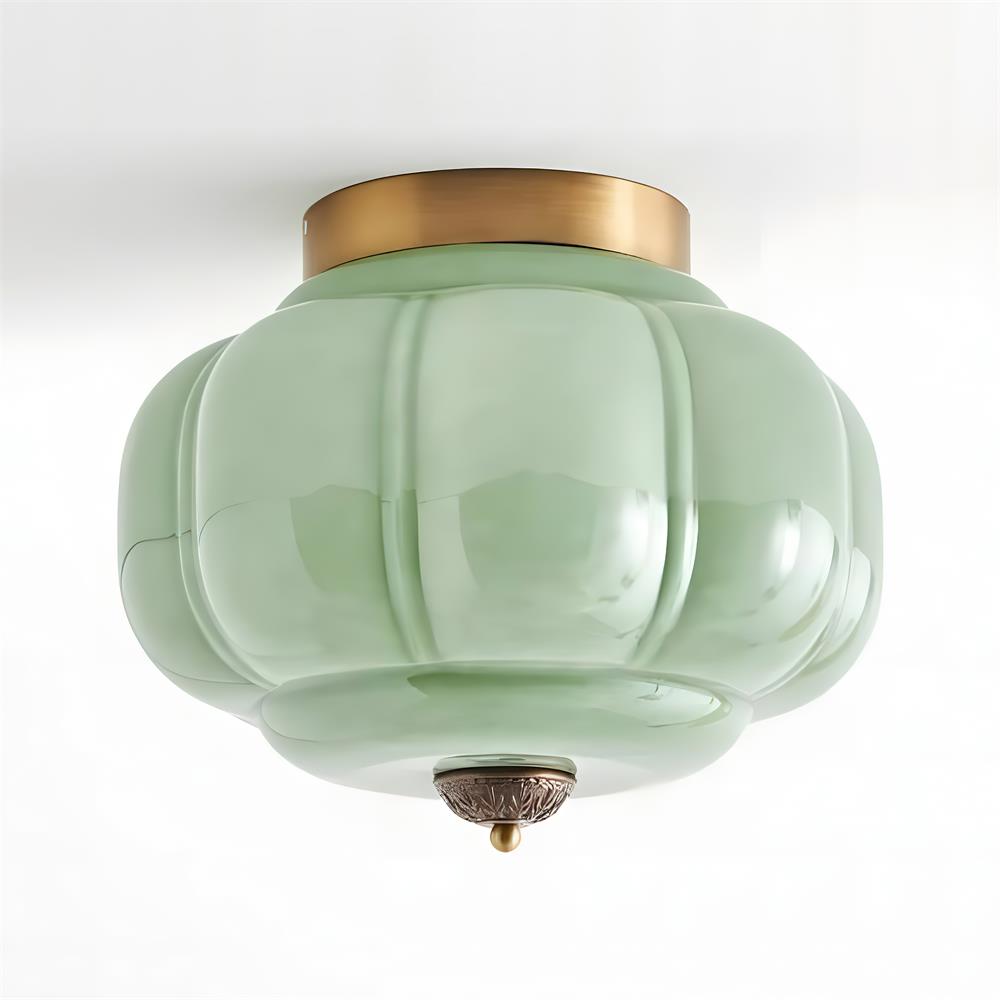 Elyra Green Glass Ceiling Lamp
