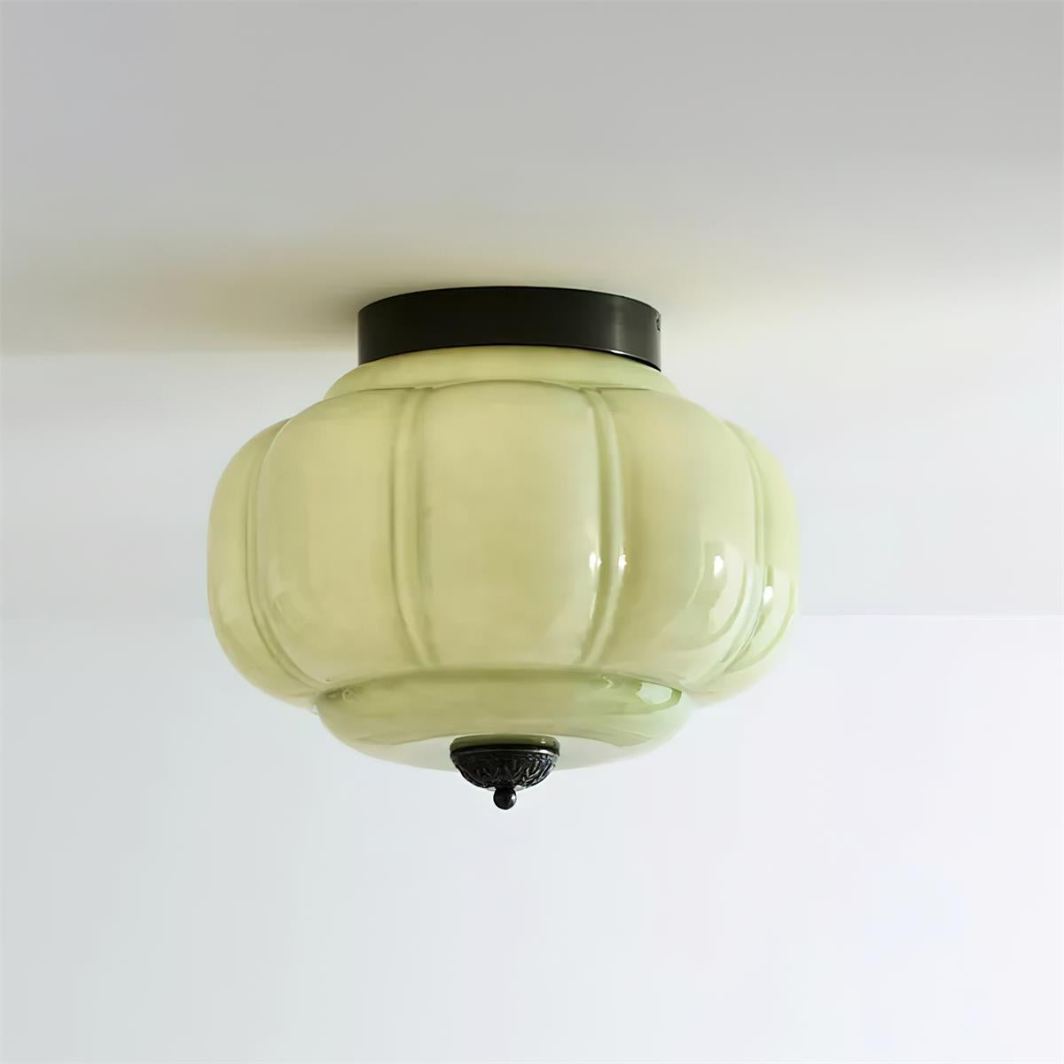 Selviro Ceiling Lamp Green Glass Brass Classic-Neutral Decor