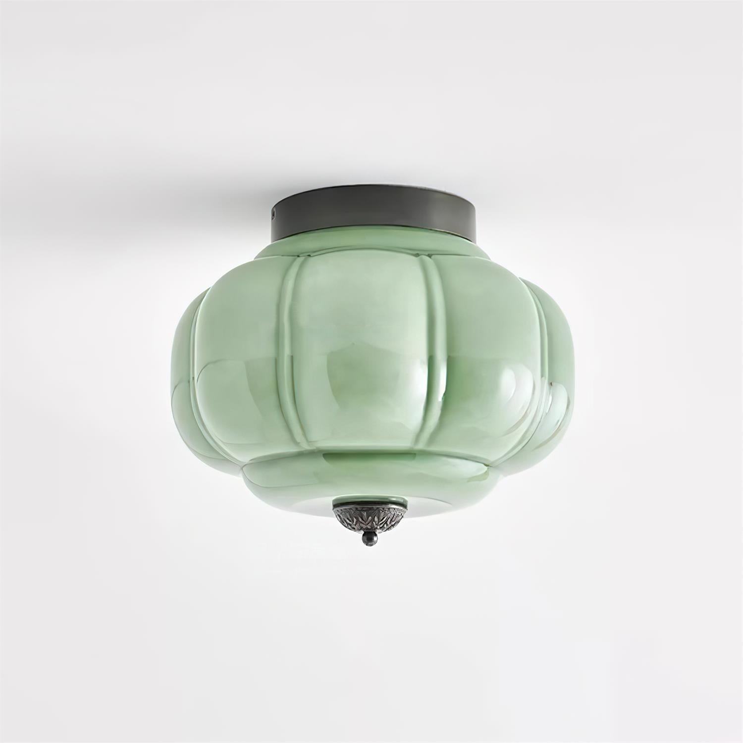 Selviro Ceiling Lamp Green Glass Brass Classic-Neutral Decor