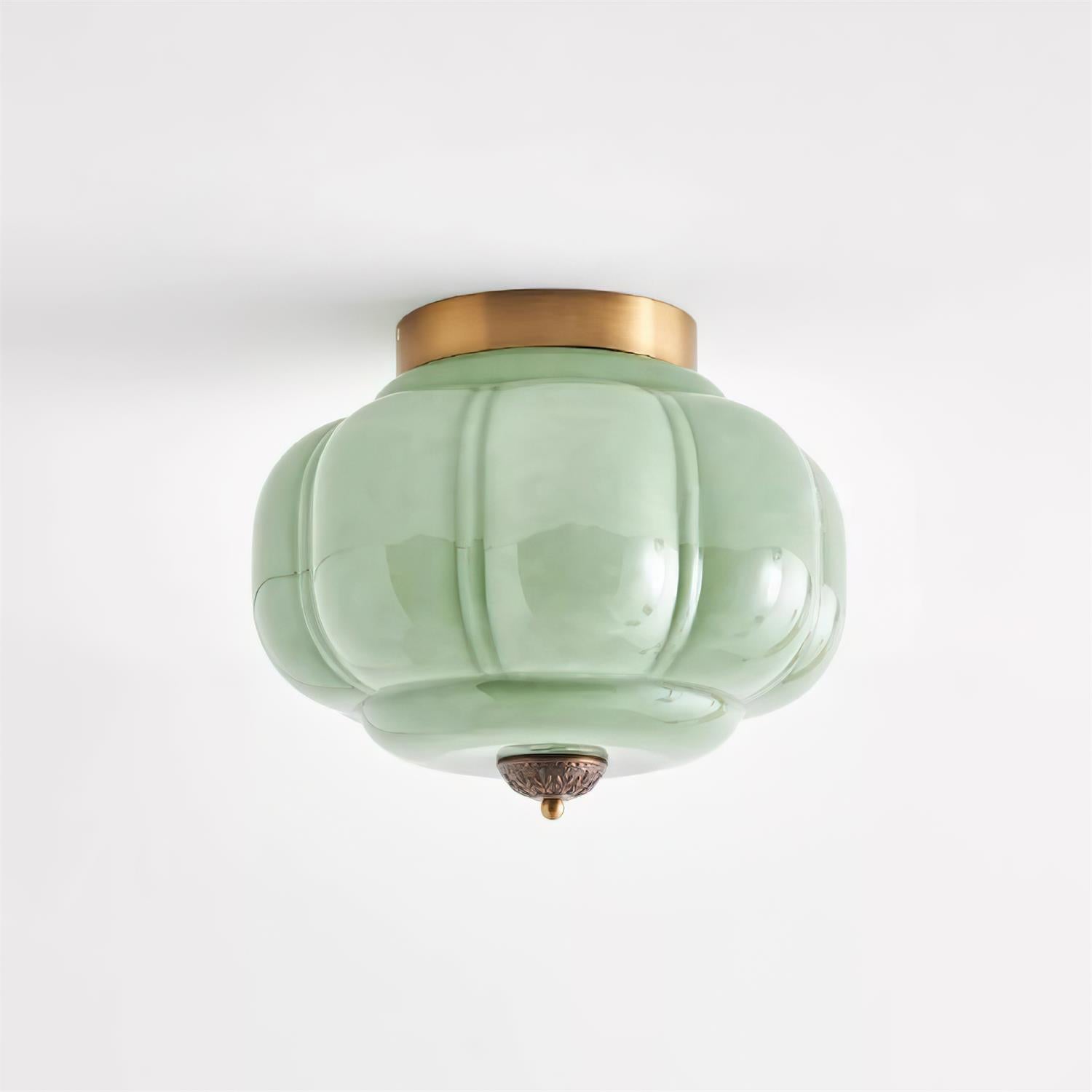 Selviro Ceiling Lamp Green Glass Brass Classic-Neutral Decor