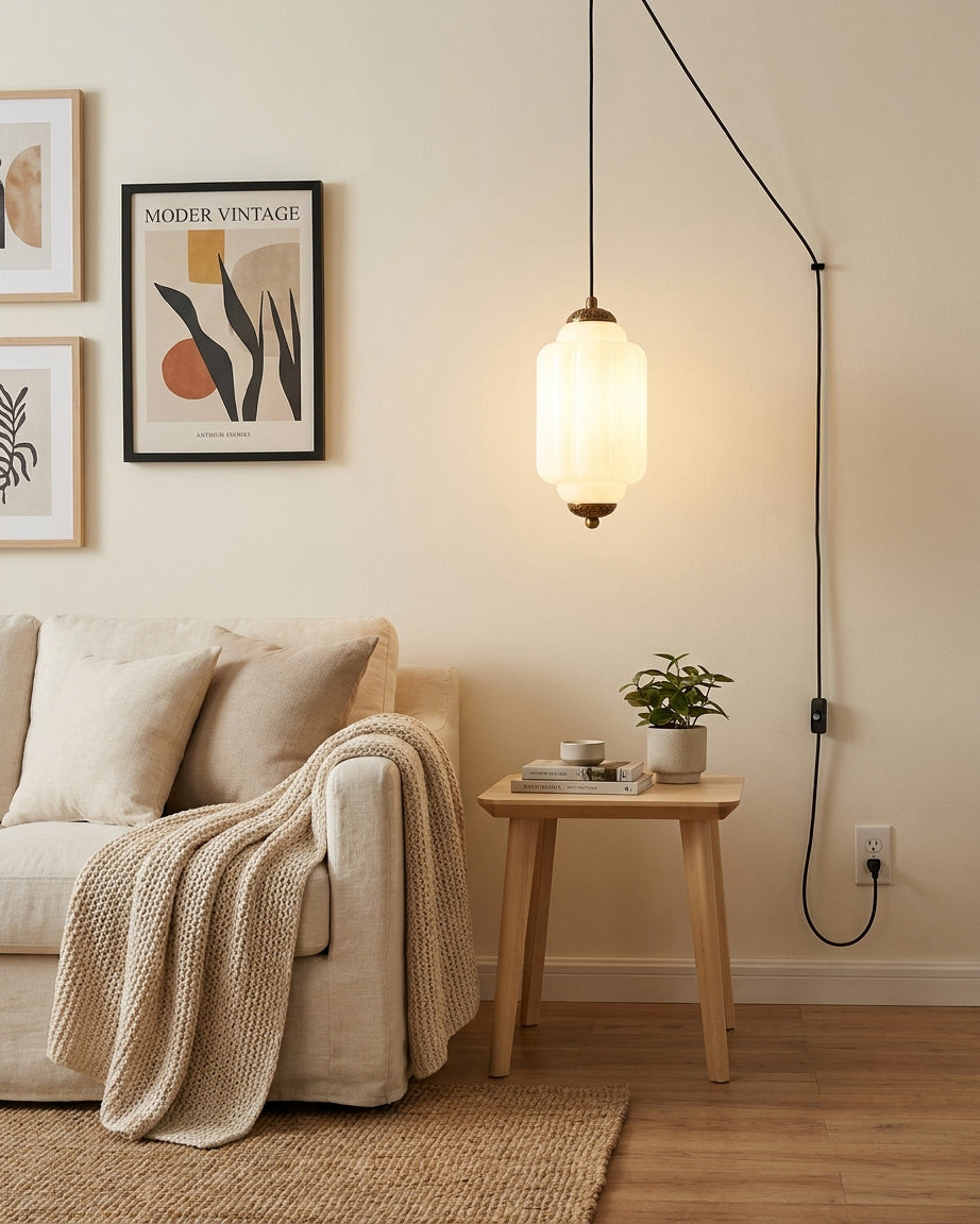 Verena Glass Plug In Pendant Light