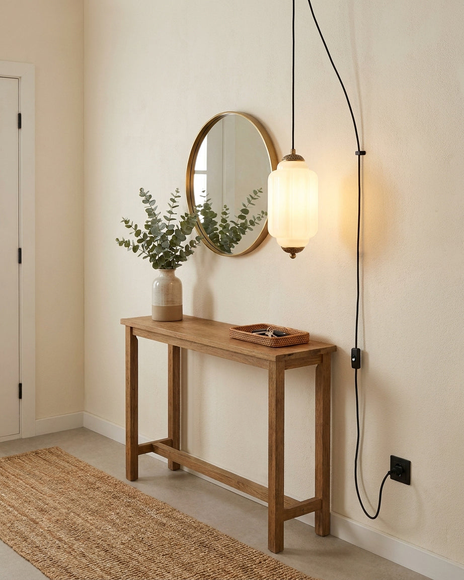 Verena Glass Plug In Pendant Light