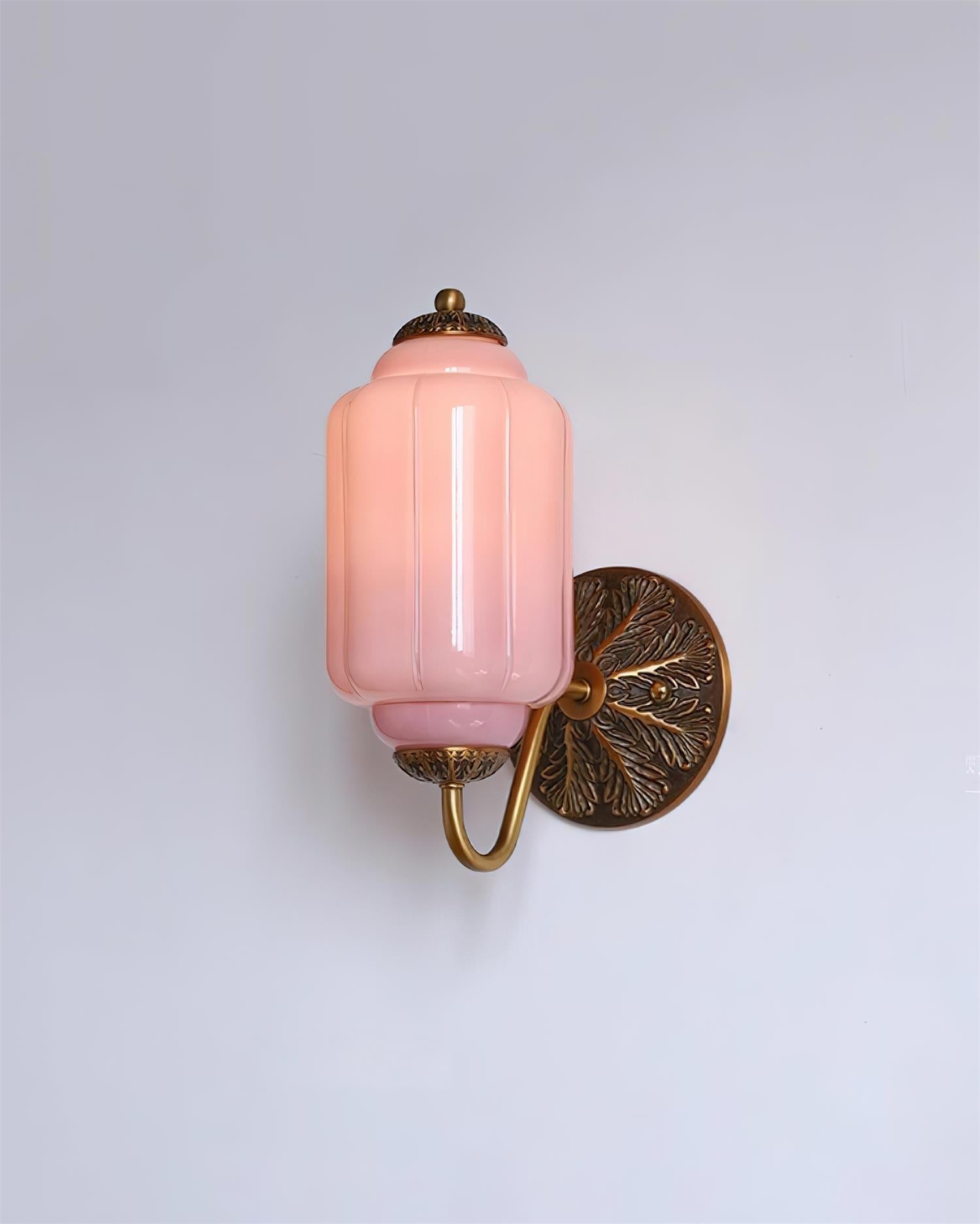 Melvane Vintage Pink Glass Wall Sconce