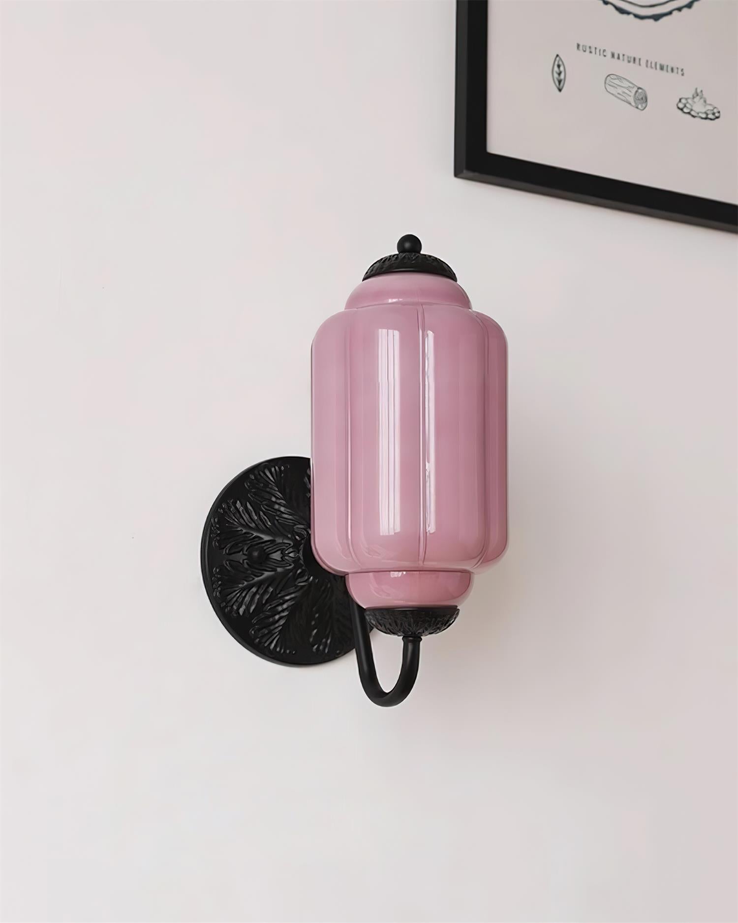 Melvane Vintage Pink Glass Wall Sconce