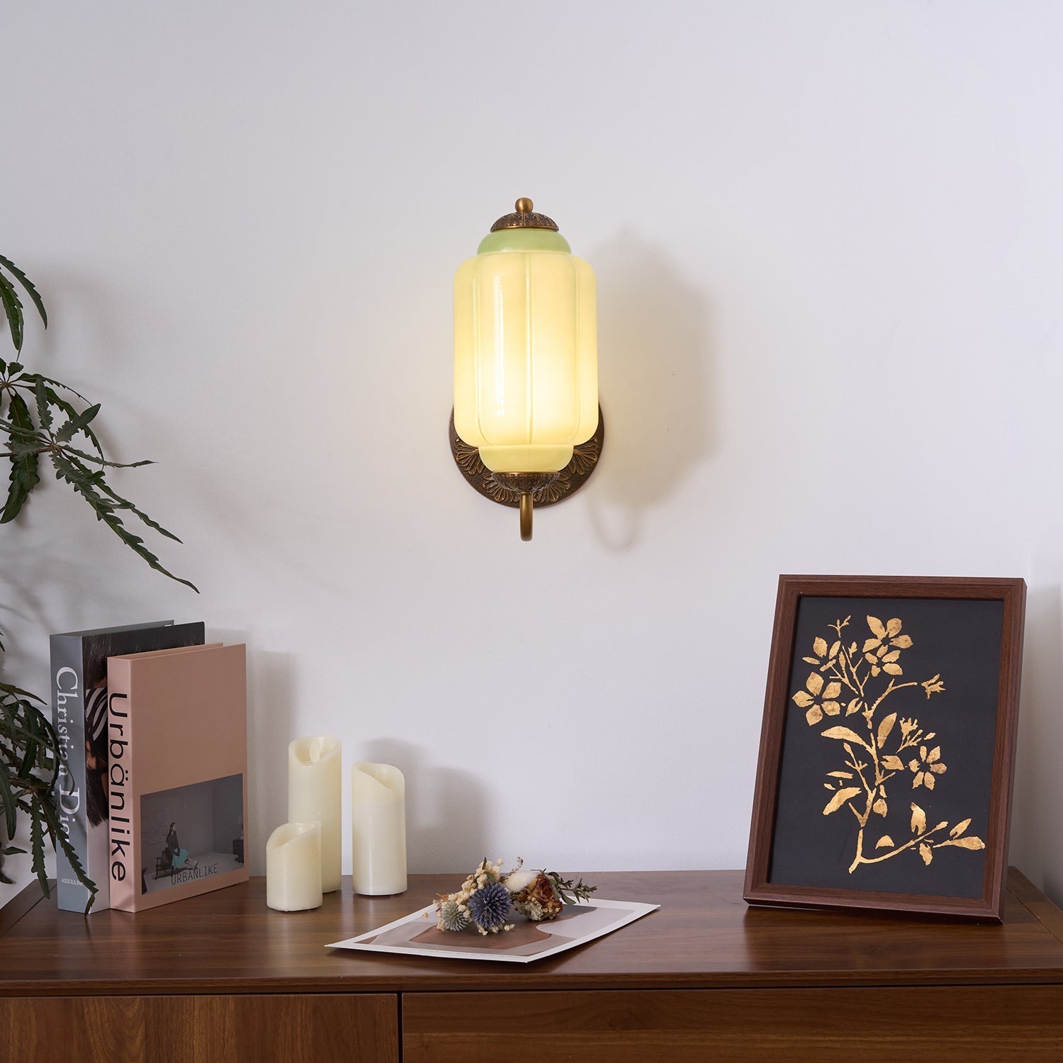 Melvane Vintage Pink Glass Wall Sconce