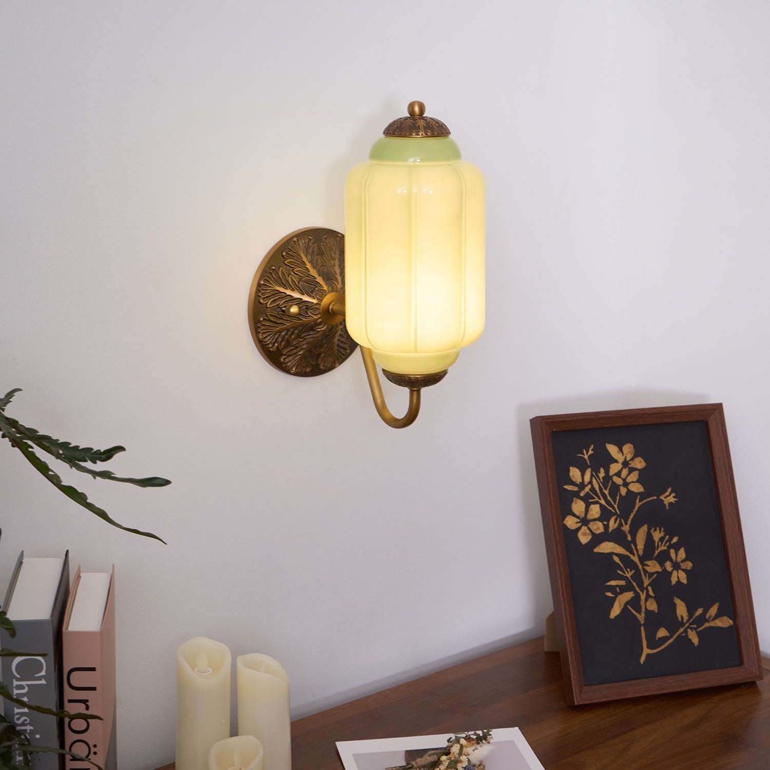 Melvane Vintage Pink Glass Wall Sconce