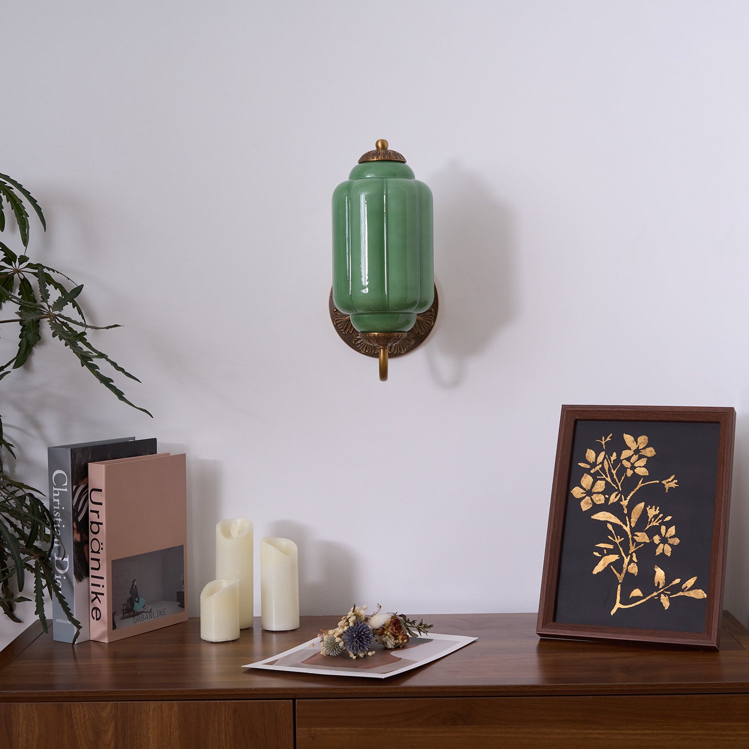 Melvane Vintage Pink Glass Wall Sconce