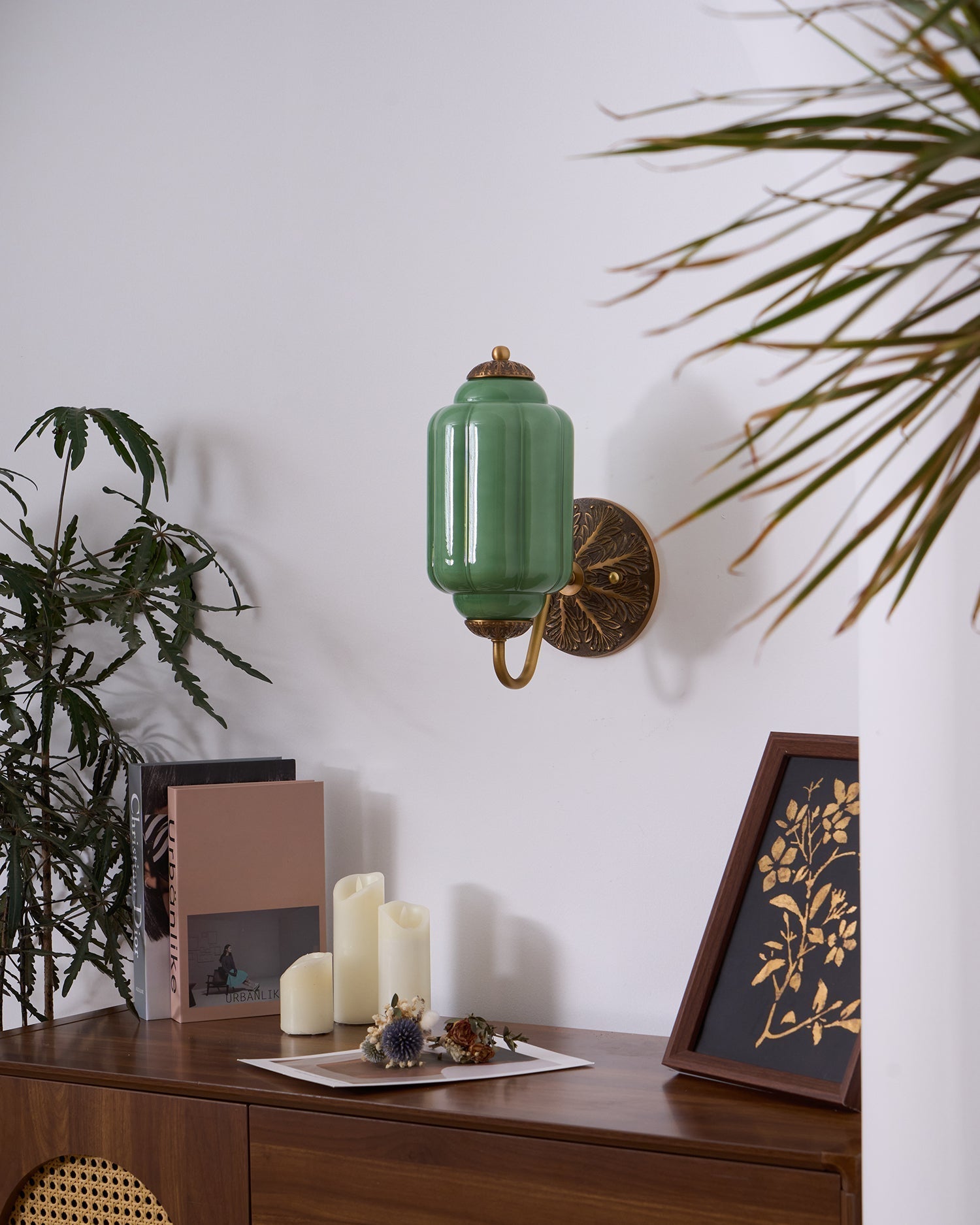 Melvane Vintage Pink Glass Wall Sconce