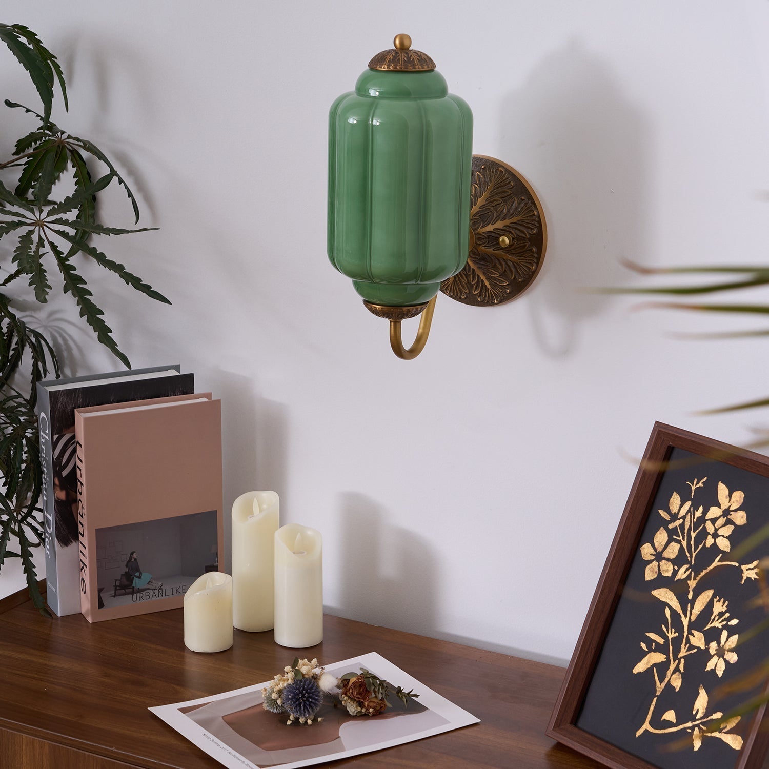 Melvane Vintage Pink Glass Wall Sconce
