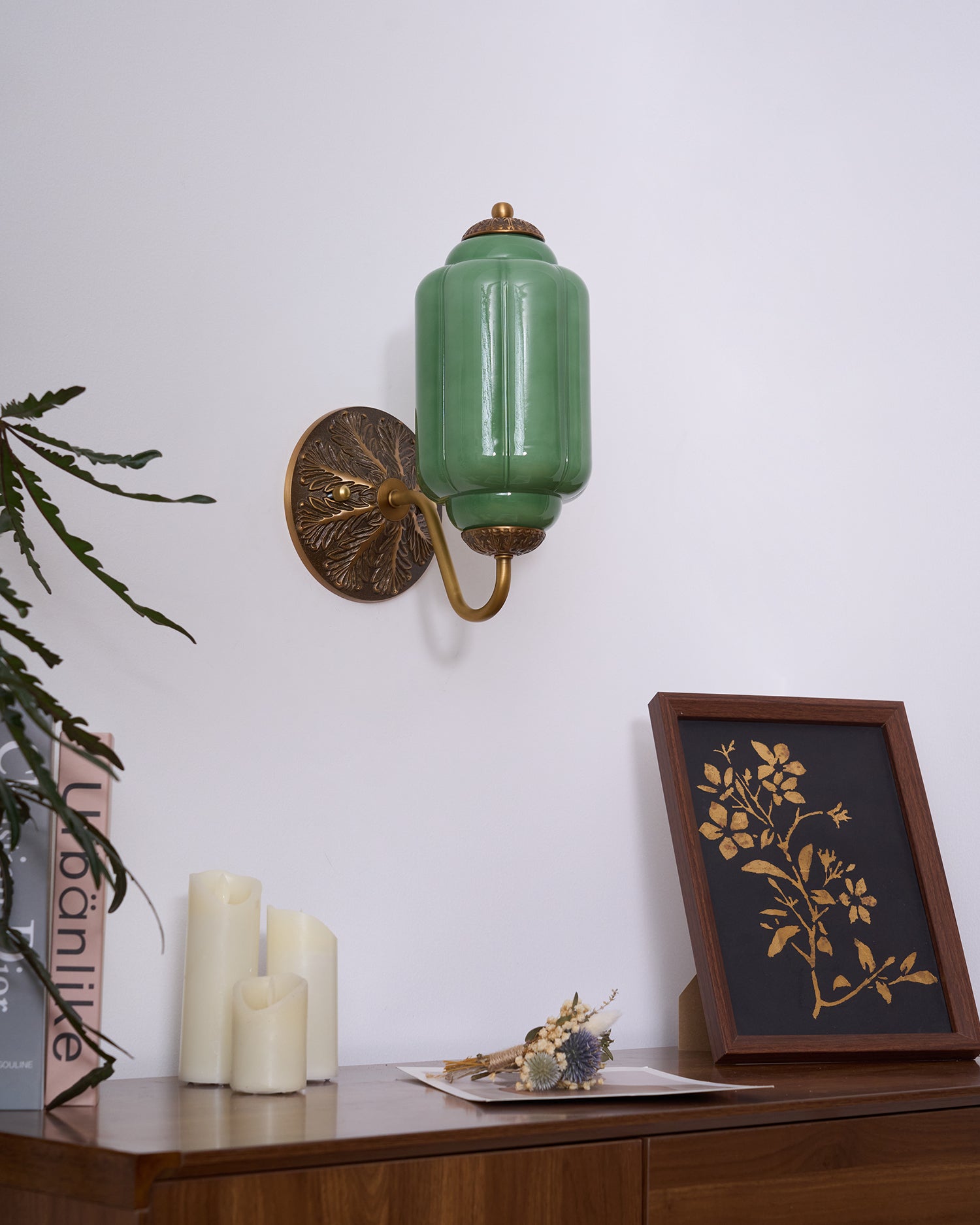 Melvane Vintage Pink Glass Wall Sconce